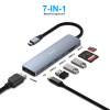 BENFEI USB-C HUB 7v1: HDMI, USB 3.0, čtečka karet a Power Delivery (šedý)