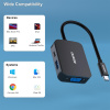 BENFEI USB-C HUB 4v1: HDMI, VGA, USB 3.0 a Power Delivery (černý)