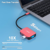 BENFEI USB-C HUB 4v1: HDMI, VGA, USB 3.0 a Power Delivery (červený)