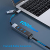 BENFEI USB-C/USB 3.0 Adaptér 2v1: Gigabit Ethernet a USB port (šedý)