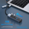 BENFEI USB-C/USB 3.0 Adaptér 2v1: Gigabit Ethernet a USB port (šedý)