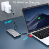 BENFEI USB-C HUB 9v1: HDMI, DisplayPort, USB-A, USB-C, SD/TF čtečka a Ethernet (černý)