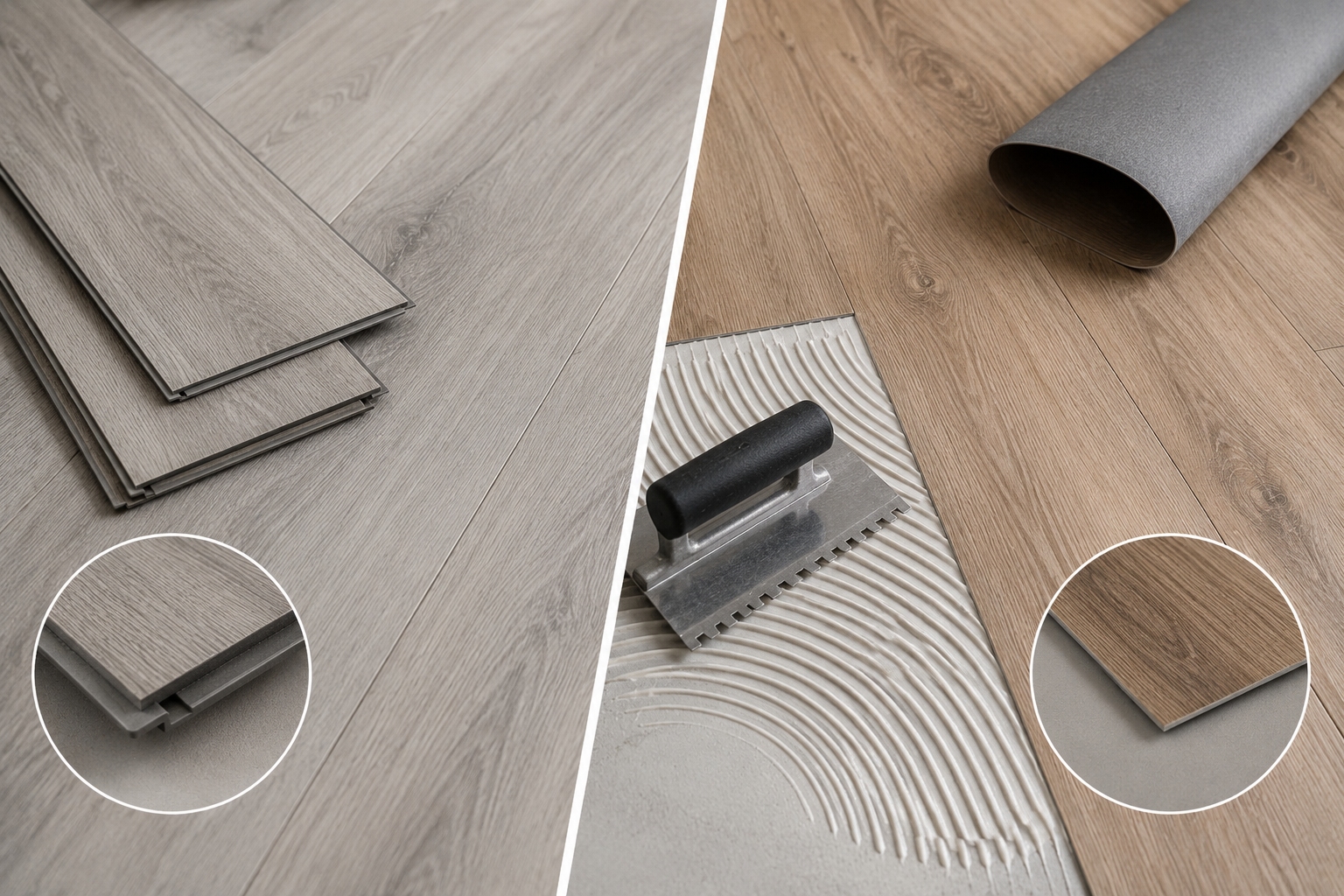 CLICK nebo lepený vinyl (LVT Dry Back)? Jaký je mezi nimi rozdíl? | GAGN