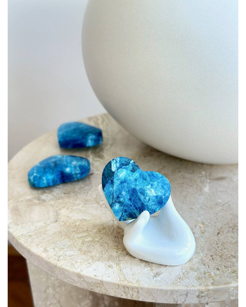 Srdce modrý měsíční kámen 73g AAA