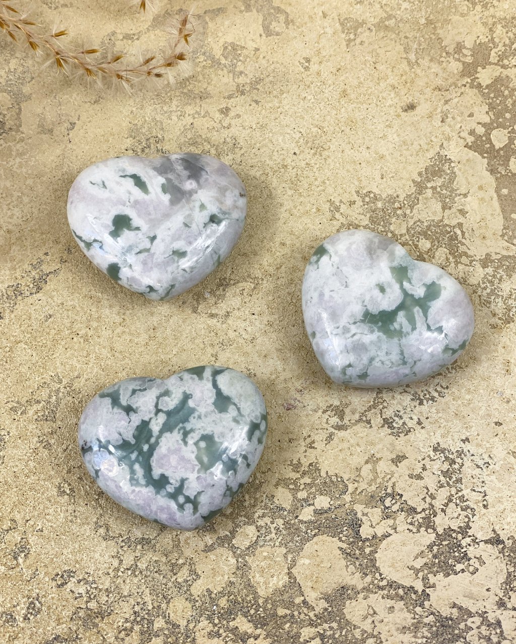 Srdíčko zelený achát s chalcedonem 4cm