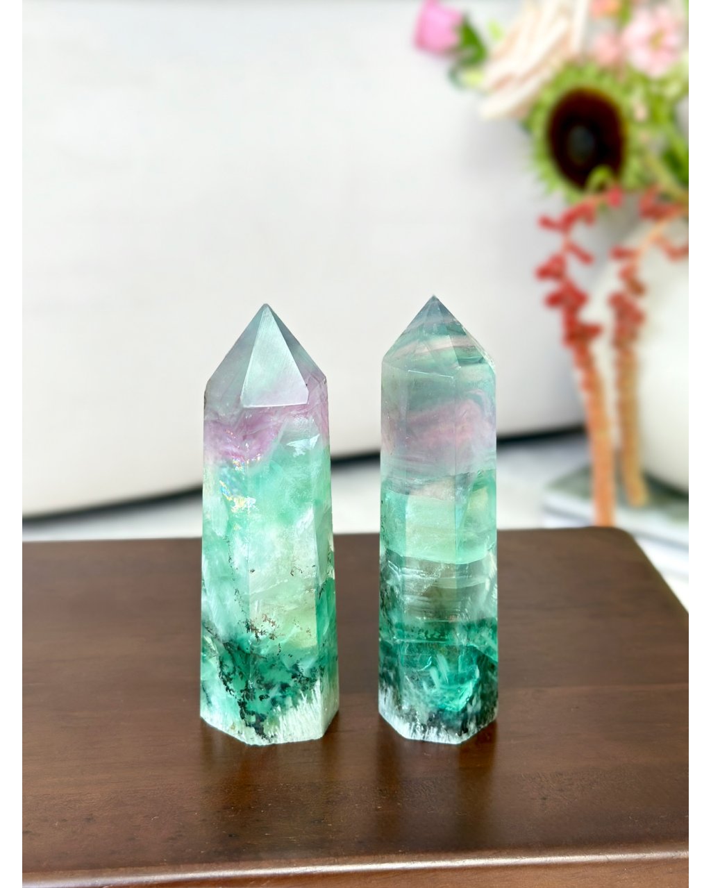 Fluorit s dendritem hrot obelisk 233g 11cm