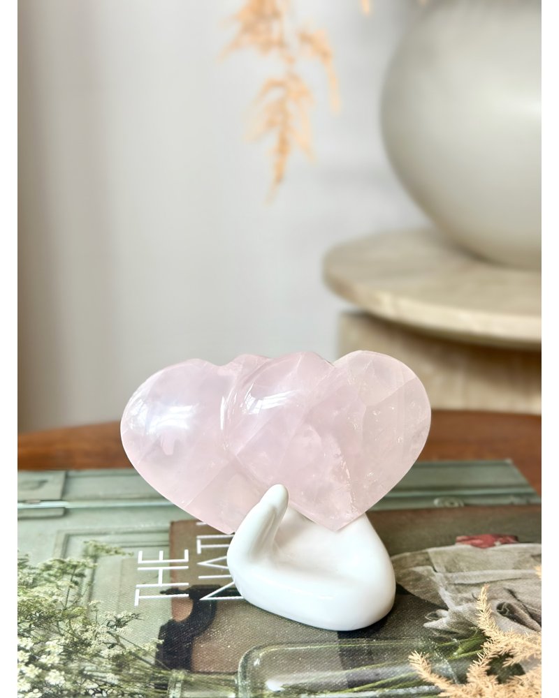 Kamenné srdce dvojité růženín Madagaskar 232g