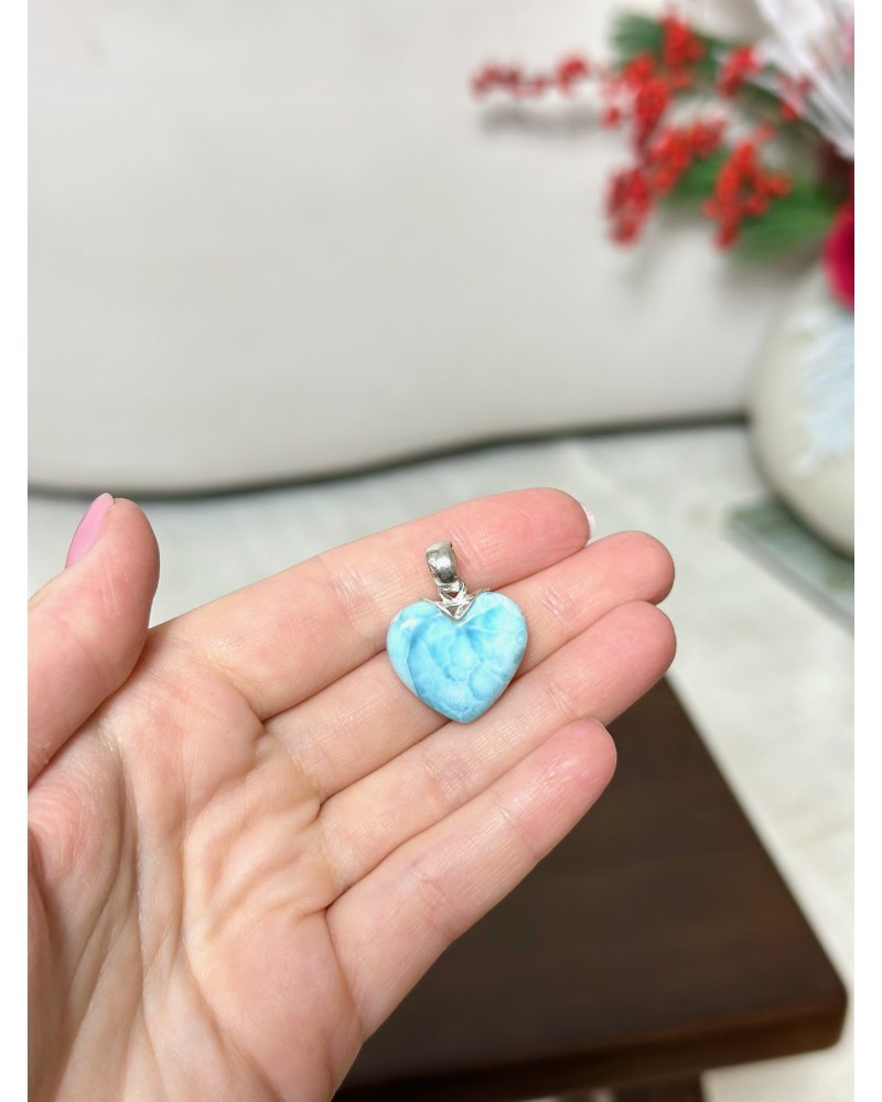Přívěšek larimar srdce postříbřený Dominik.rep. 5g