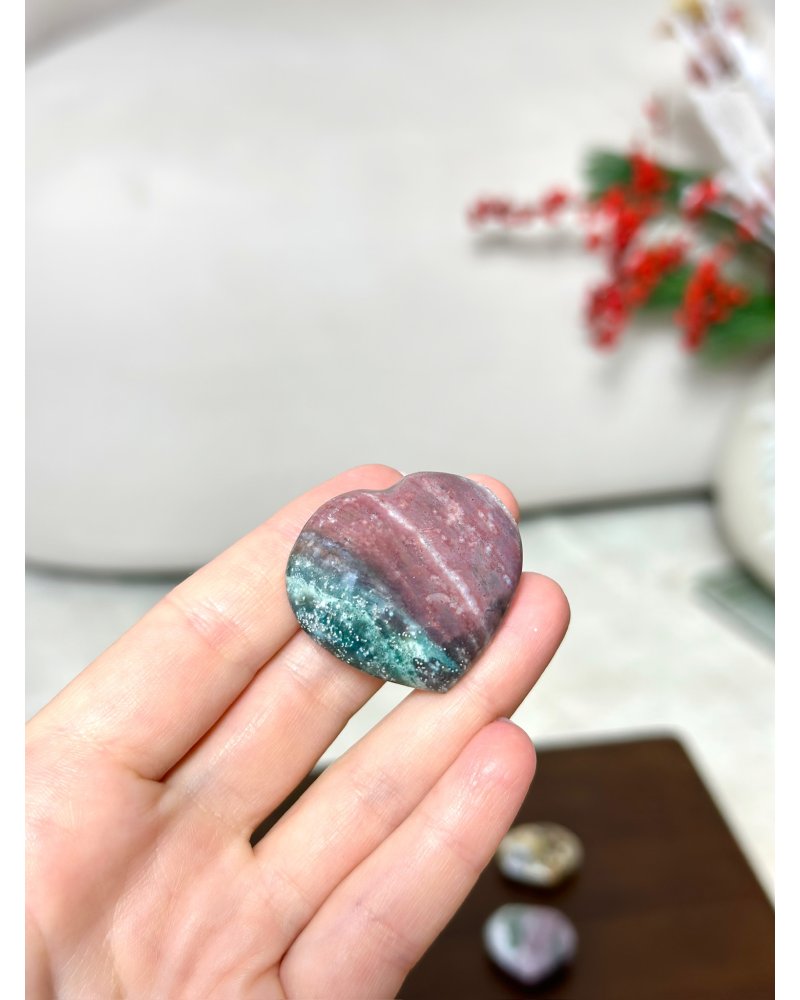 Oceánský jaspis broušené srdce Madagaskar 20g