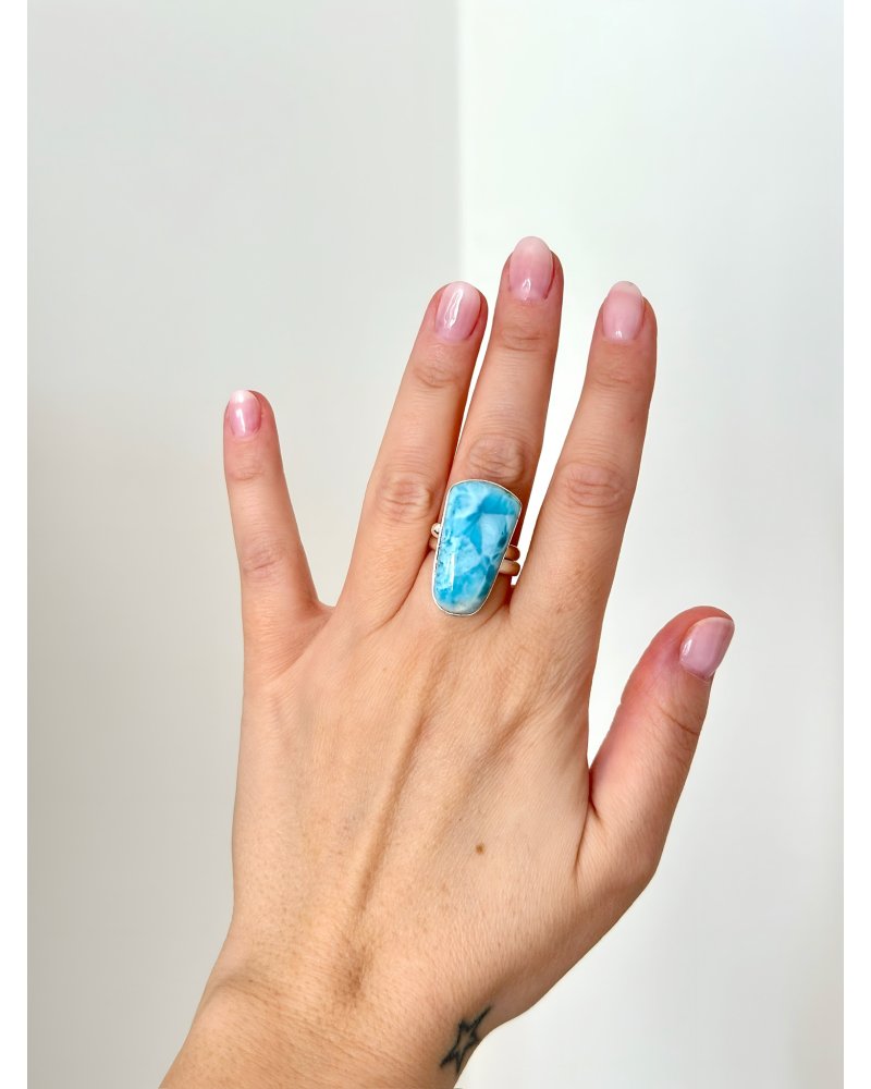 Larimar prsten silver Dominikánská rep. 11g
