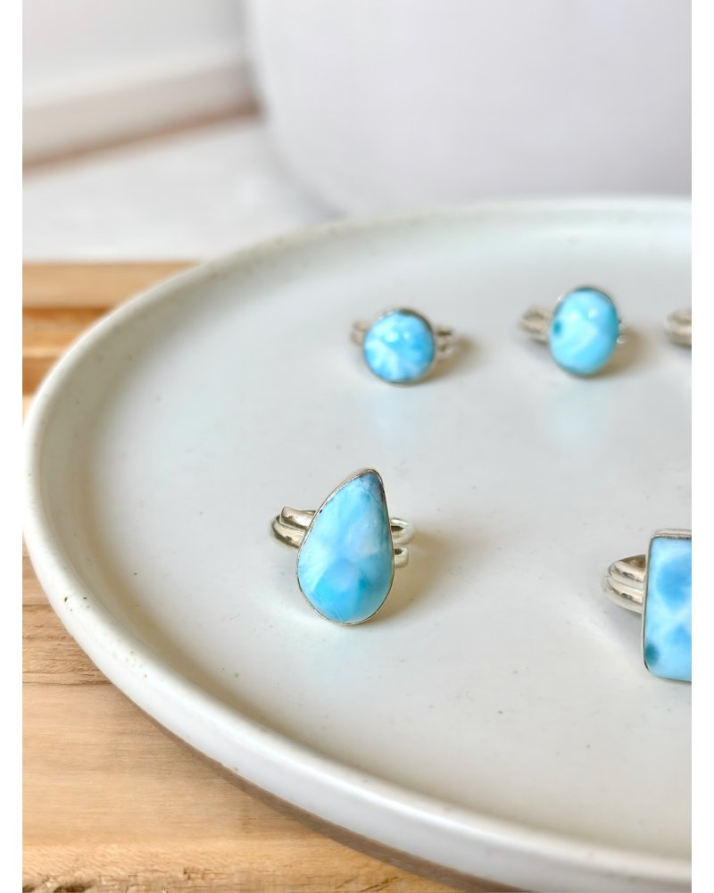 Larimar prsten silver Dominikánská rep. 6g