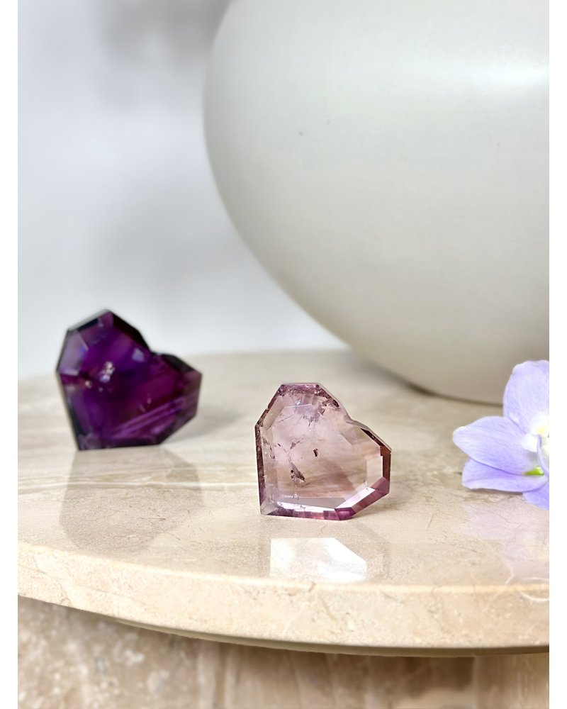 Broušené ametystové srdce fazetované 31g AAA