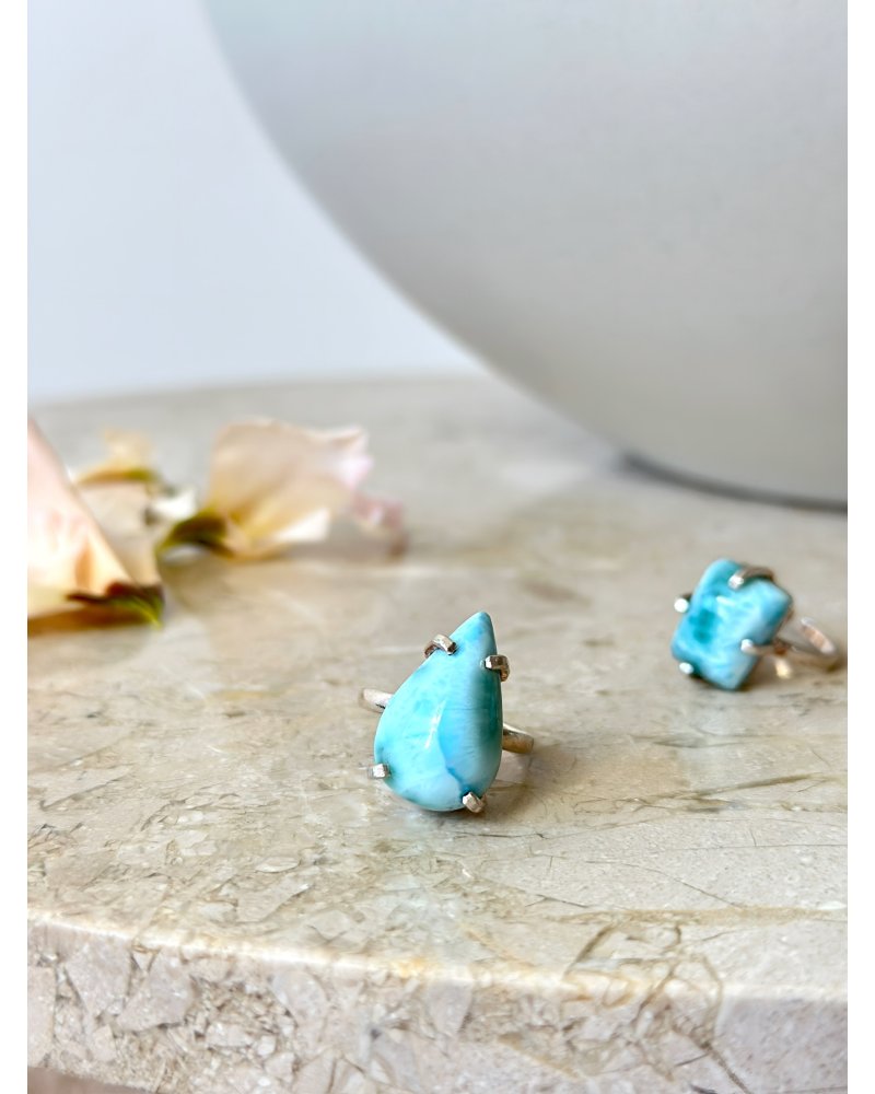 Larimar prsten silver Dominikánská rep. 20mm