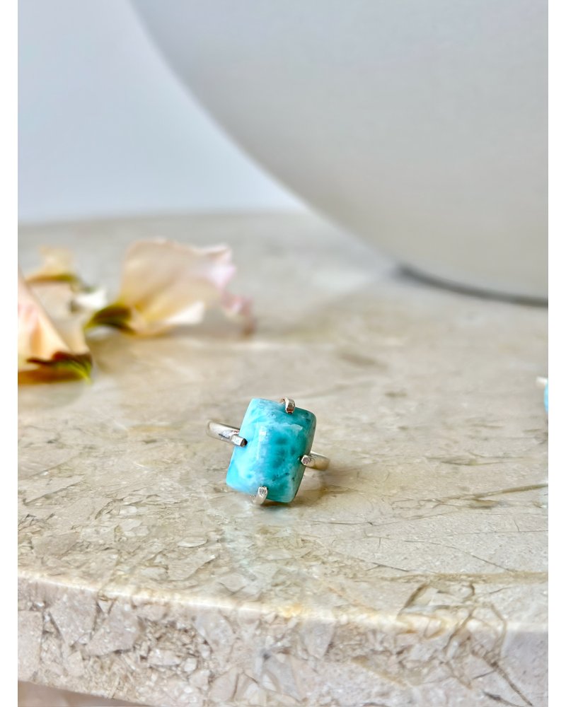 Larimar prsten silver Dominikánská rep. 15mm