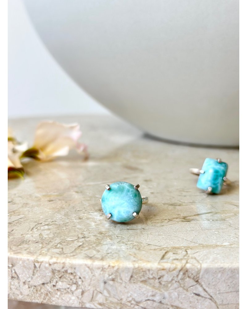 Larimar prsten silver Dominikánská rep. 13mm