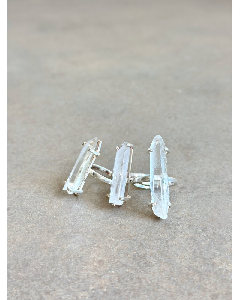 Prstýnek s lemurským křišťálem postříbřený Brazílie