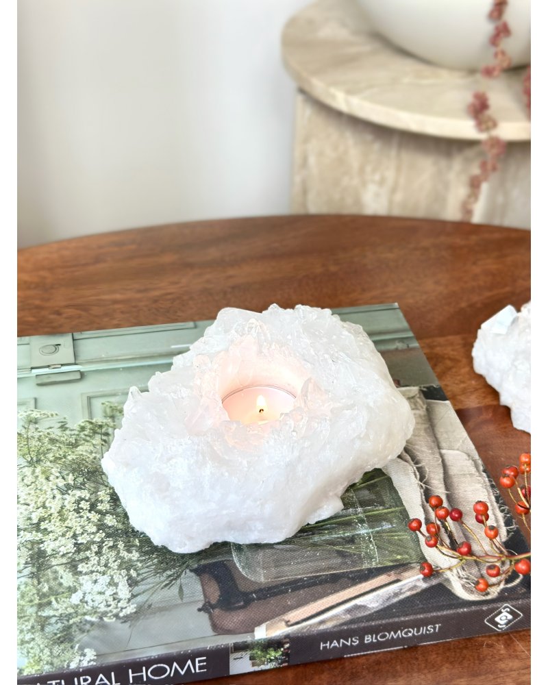 Drůza křišťálu podstavec na svíčku Brazílie 1,1kg