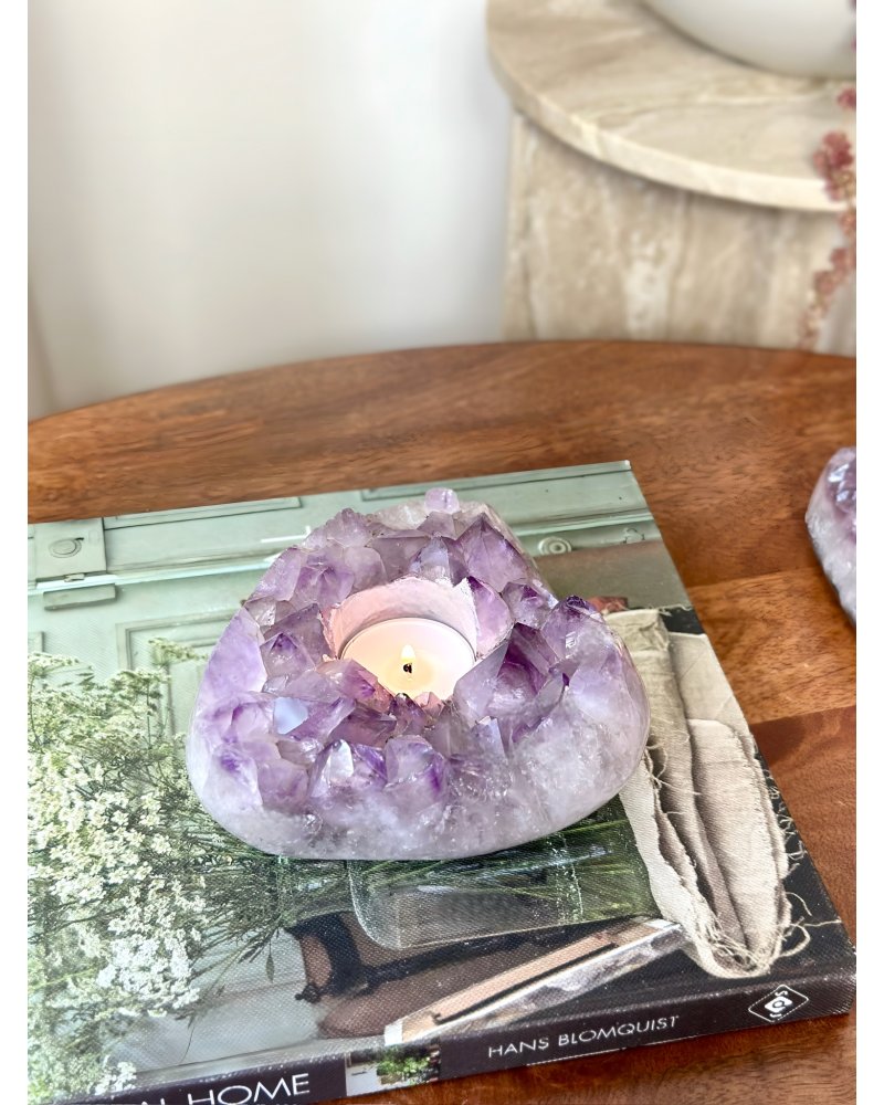 Ametyst drůza podstavec na svíčku Brazílie 1,2kg