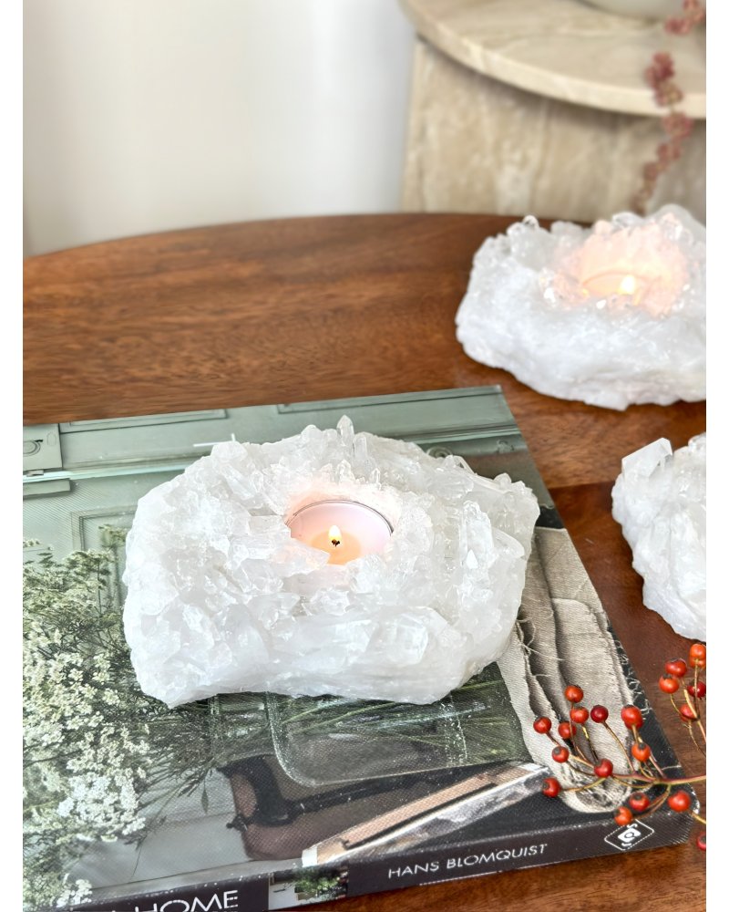 Drůza křišťálu podstavec na svíčku Brazílie 1,15kg