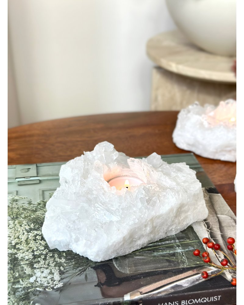 Drůza křišťálu podstavec na svíčku Brazílie 1,15kg