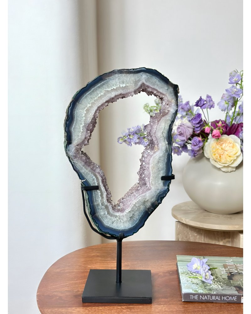 Ametystový otočný portál s achátem, Brazílie 7,6kg AAA