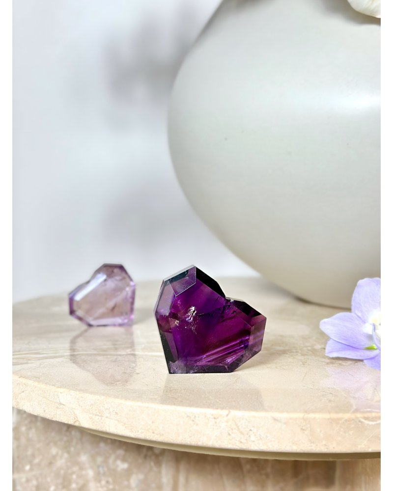 Polodrahokam ametrín srdce fazetované Bolívie AAA 53g