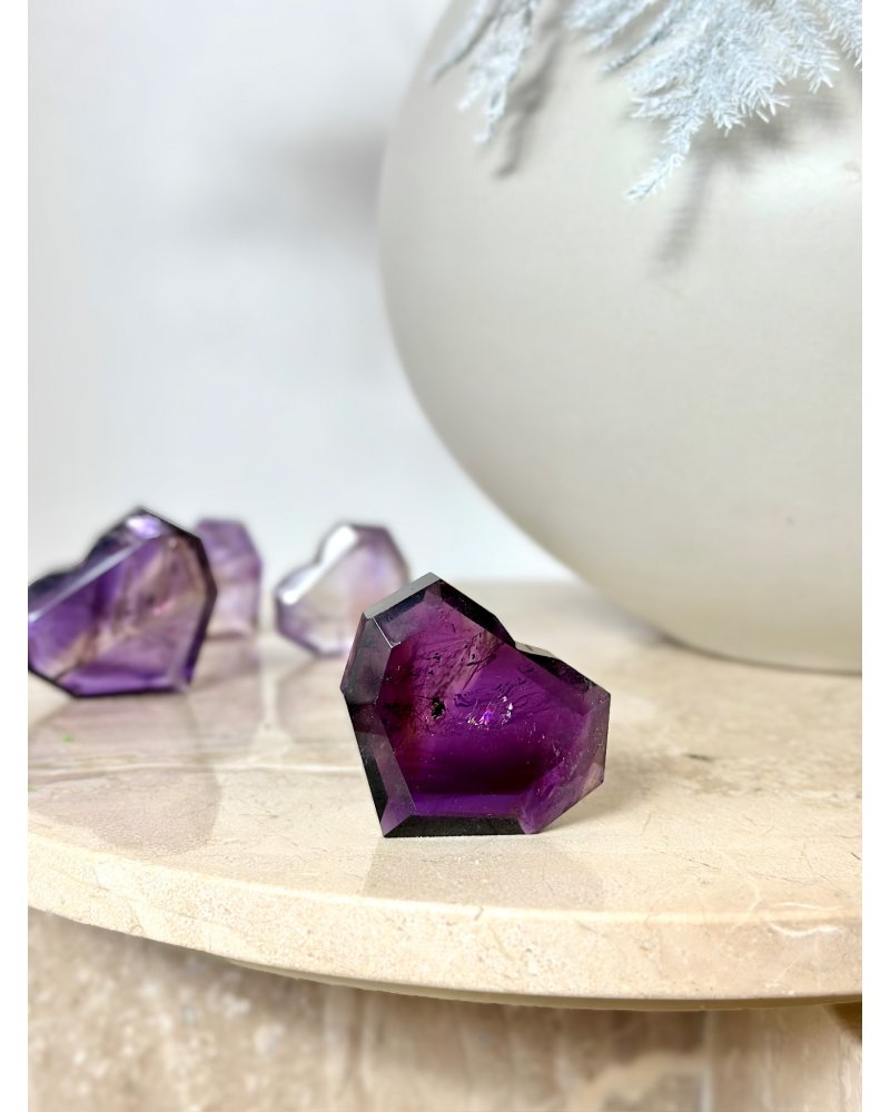 Polodrahokam ametrín srdce fazetované Brazílie AAA 61g