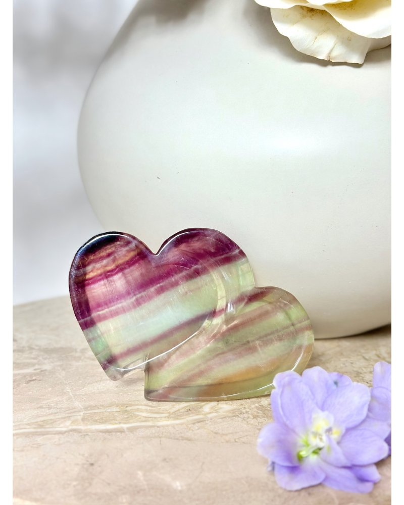 Fluoritová miska srdce 299g