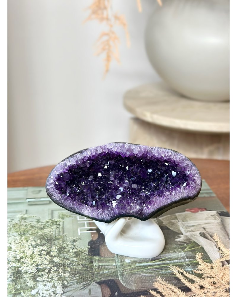 Ametyst geoda broušená Uruguay 322g AAA