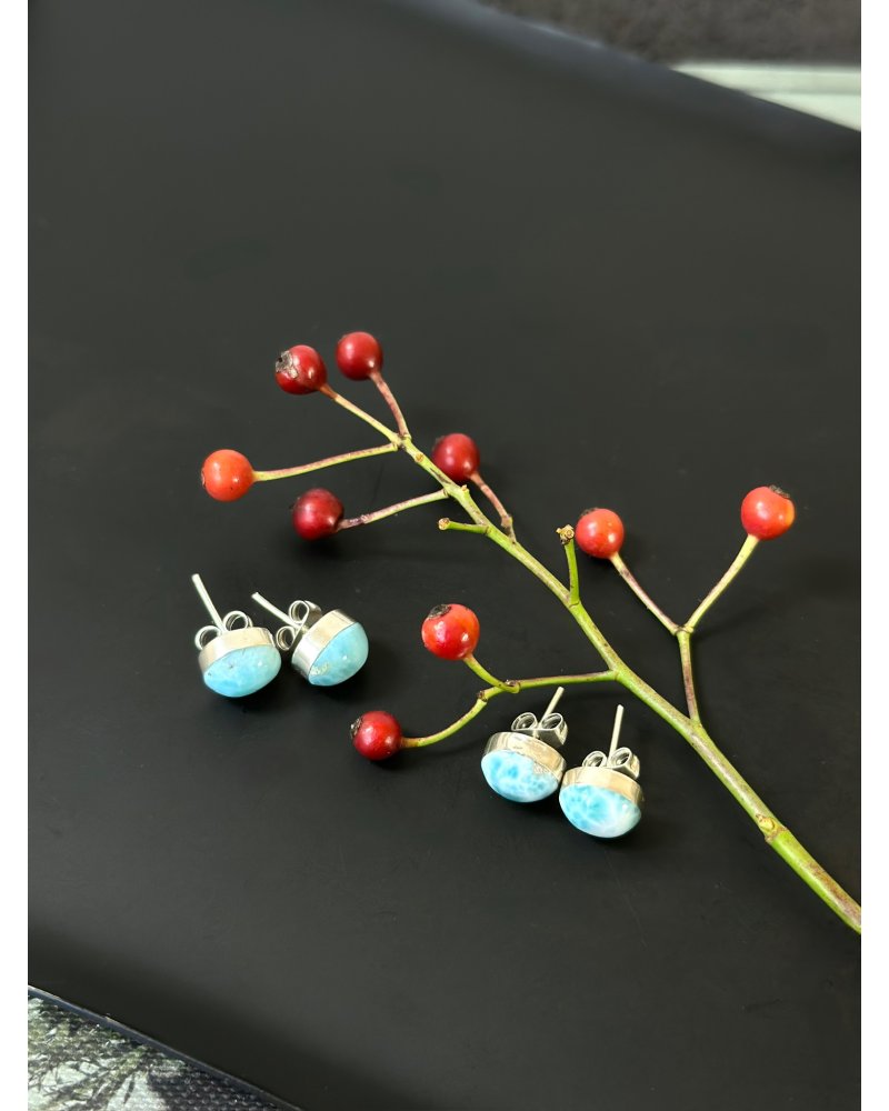 Náušnice z larimaru postříbřené Dominik.rep.