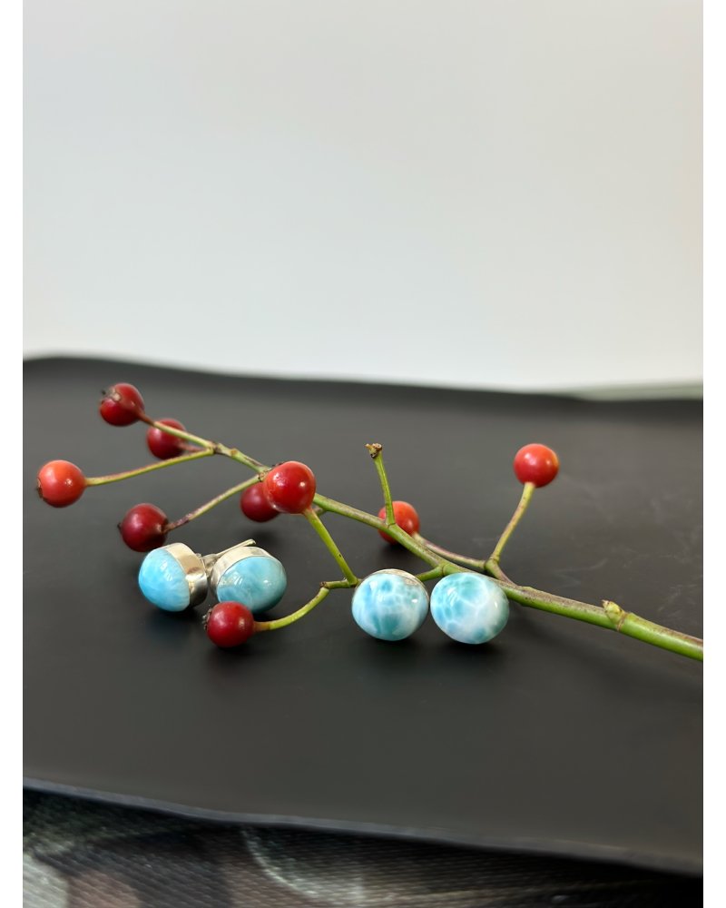 Náušnice z larimaru postříbřené Dominik.rep.