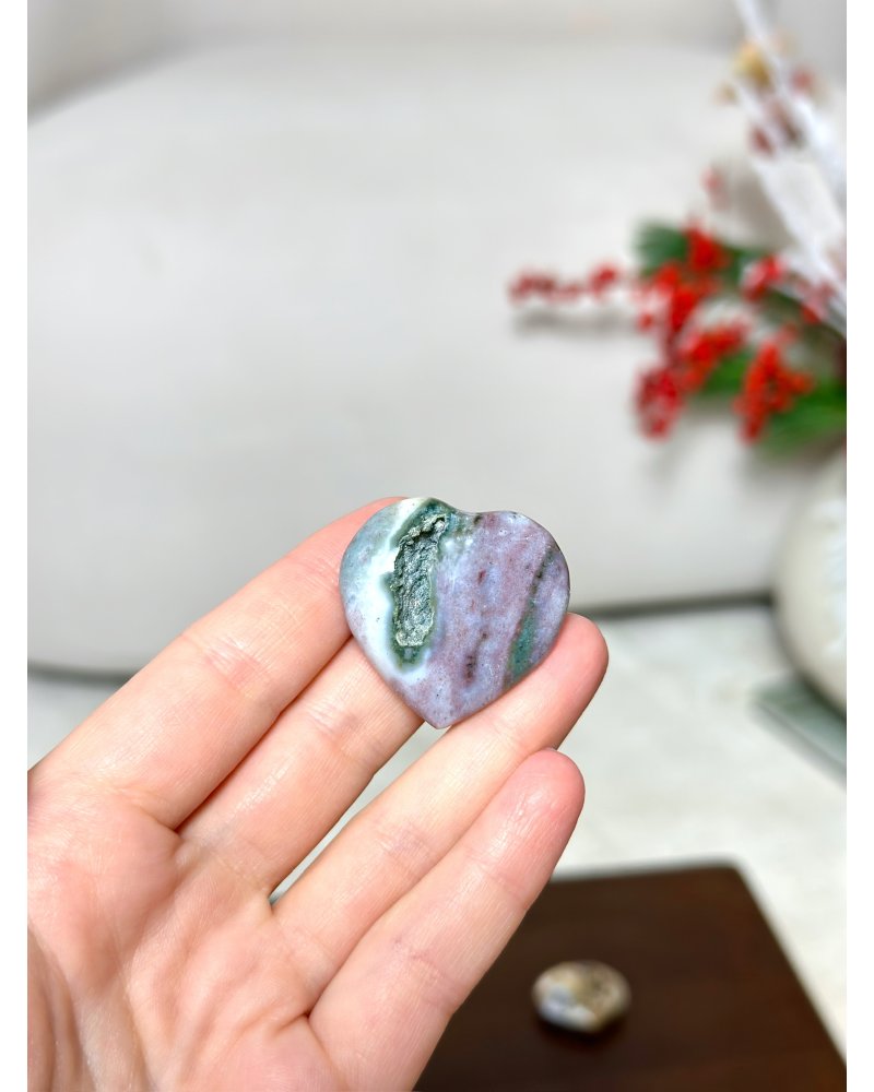 Oceánský jaspis broušené srdce Madagaskar 16g