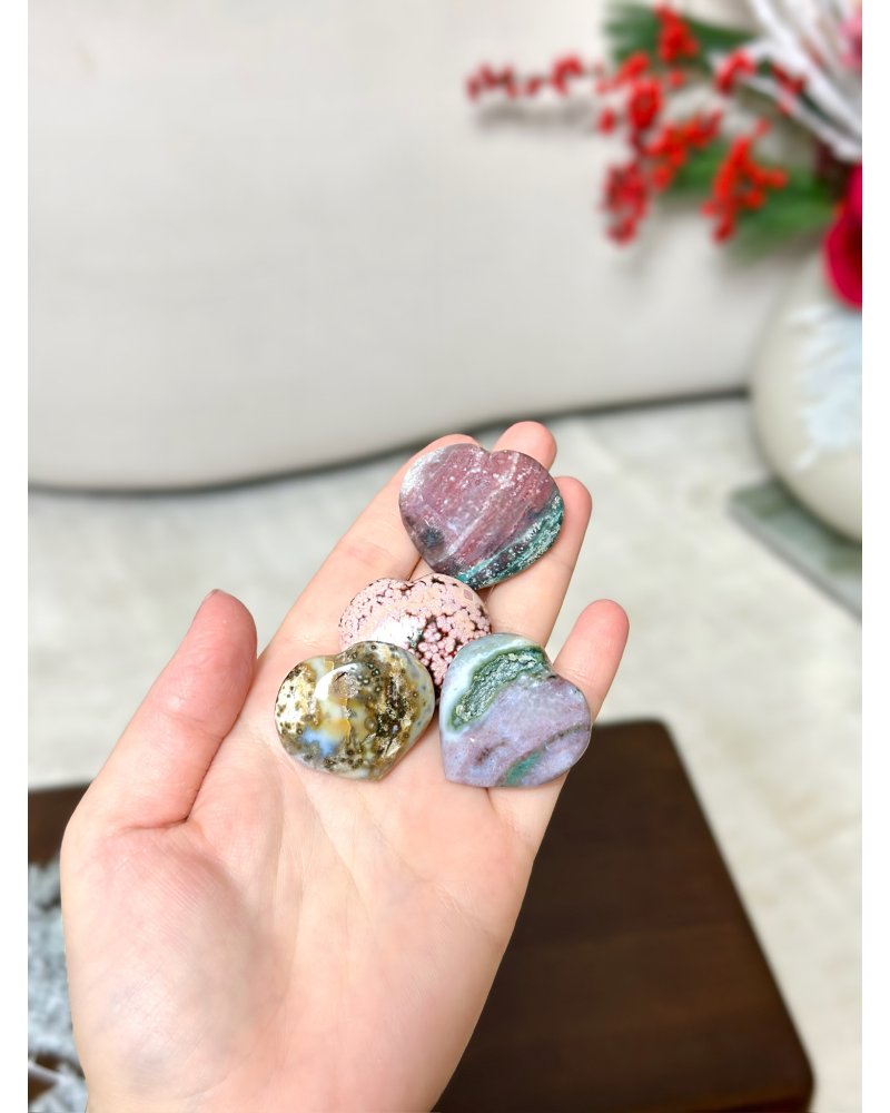 Oceánský jaspis broušené srdce Madagaskar 14g