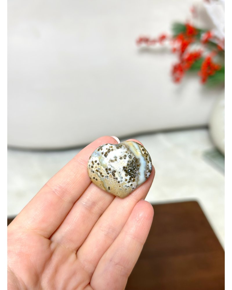 Oceánský jaspis broušené srdce Madagaskar 14g