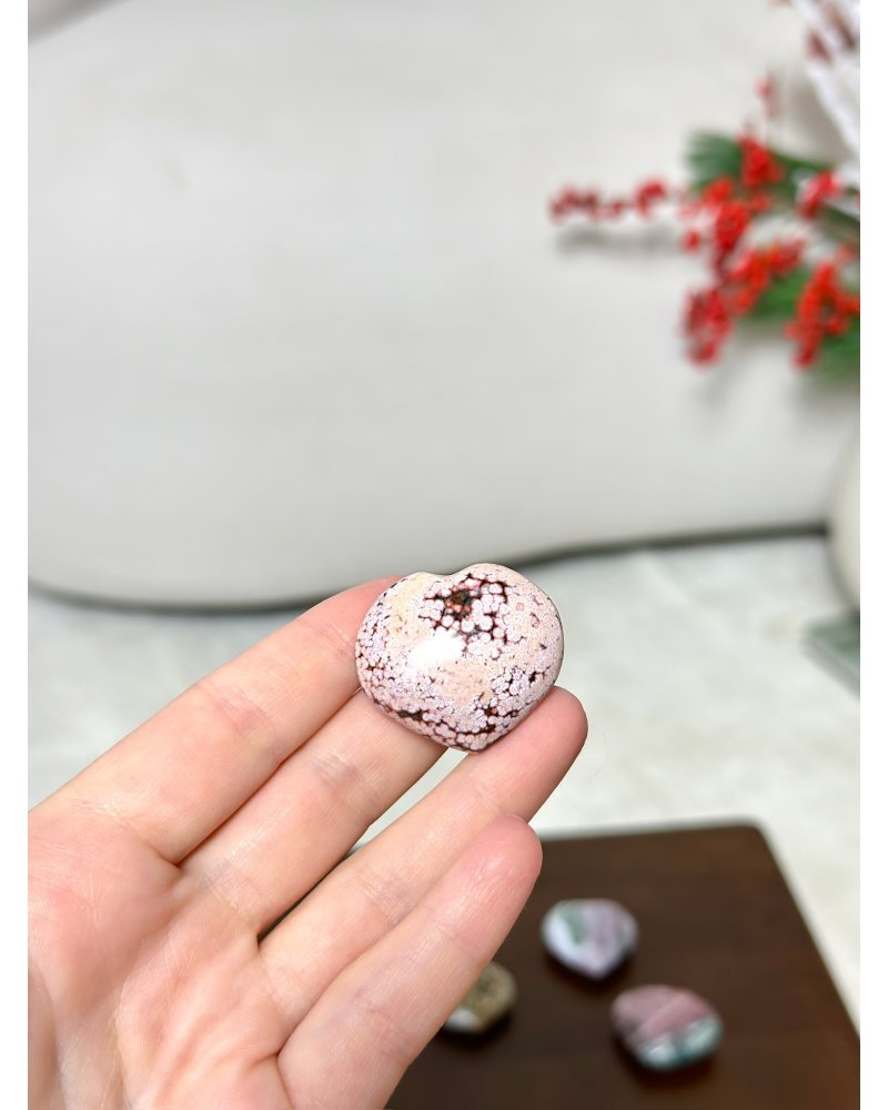 Oceánský jaspis broušené srdce Madagaskar 15g