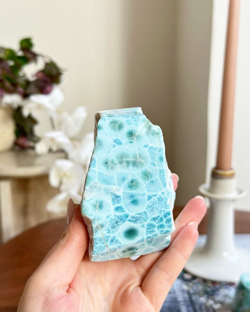 Larimar leštěný velký Dominikánská r. 455g