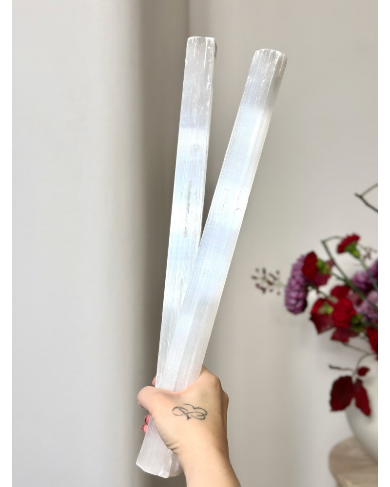 Selenitové tyče štípané surové 40cm Maroko