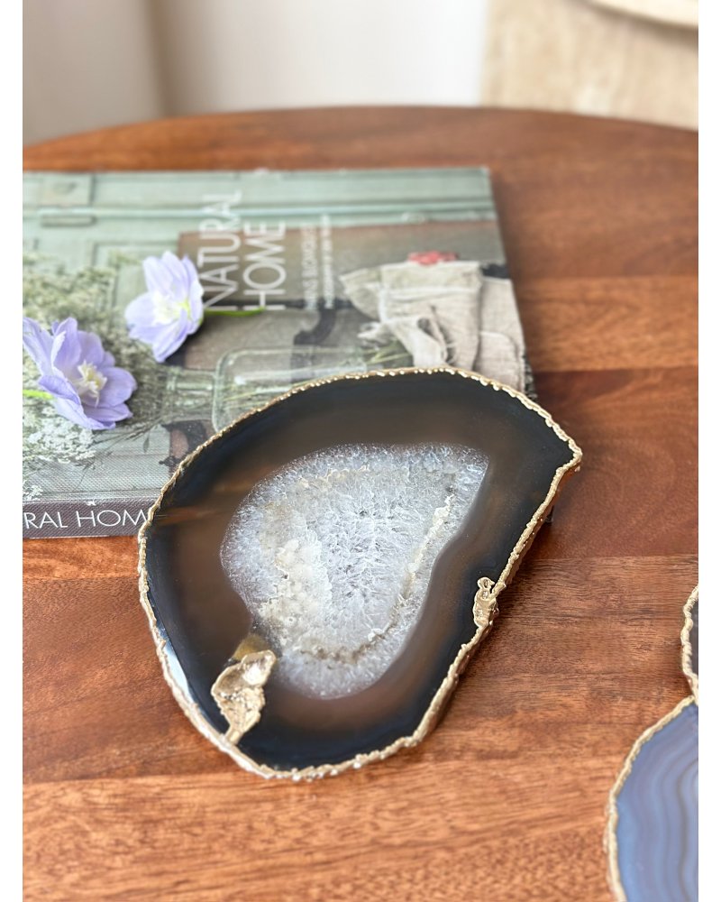 Achátový plátek podtácek Brazílie 18cm 315g