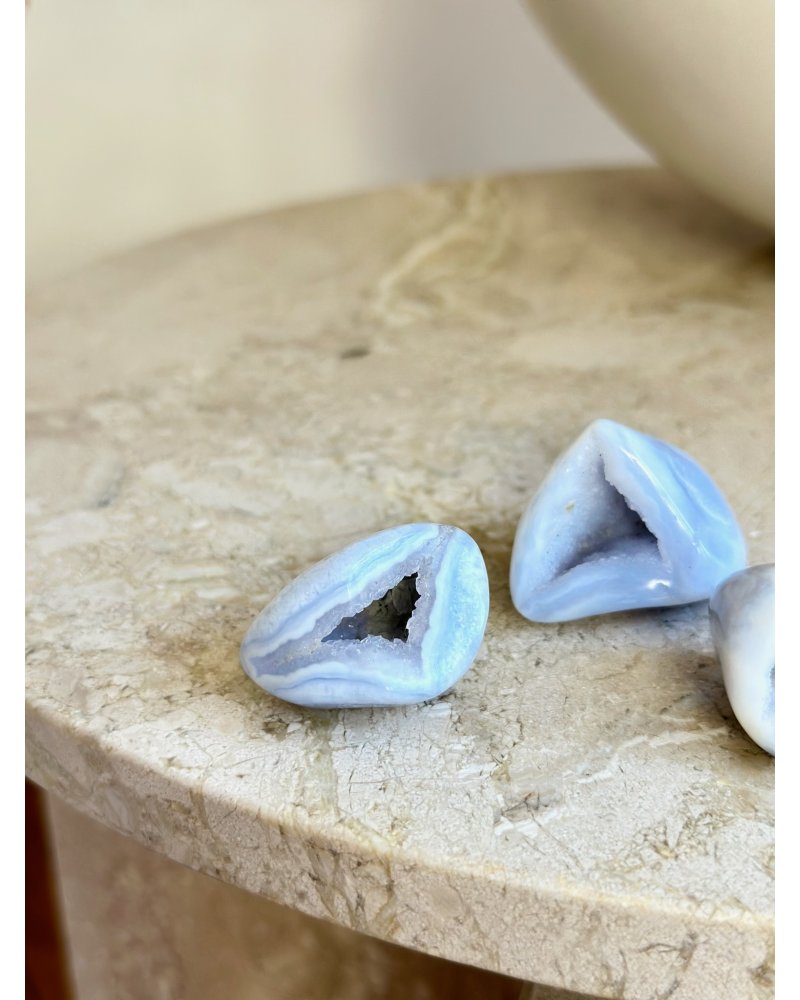 Chalcedon leštěná geoda Malawi 3,5cm