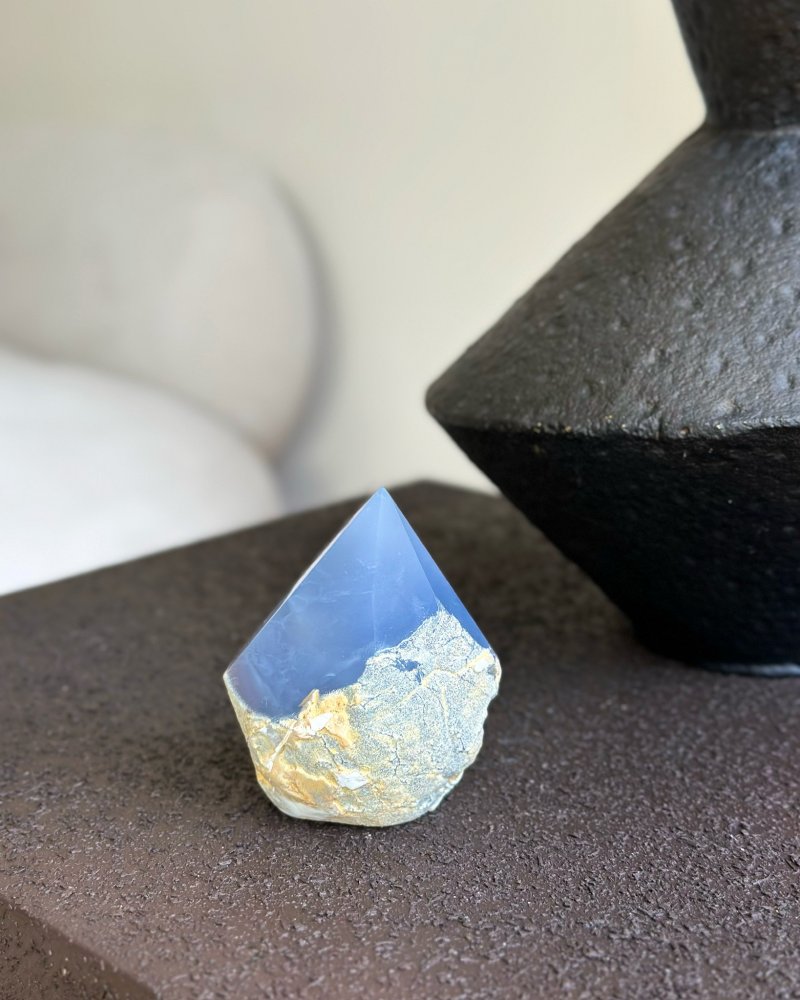Modrý chalcedon leštěný Turecko 291g