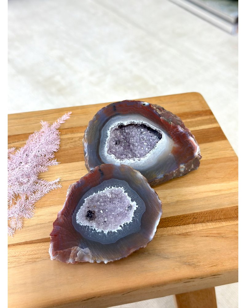 Achátová geoda s dutinou na šperky 375g