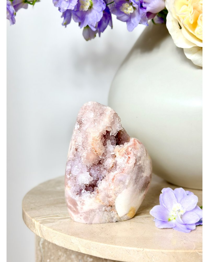 Růžový ametyst geoda Brazílie 883g TOP