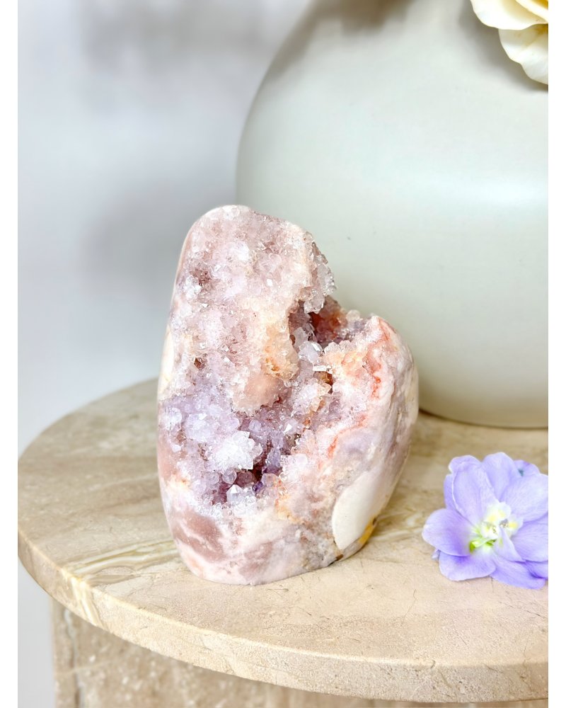 Růžový ametyst geoda Brazílie 883g TOP