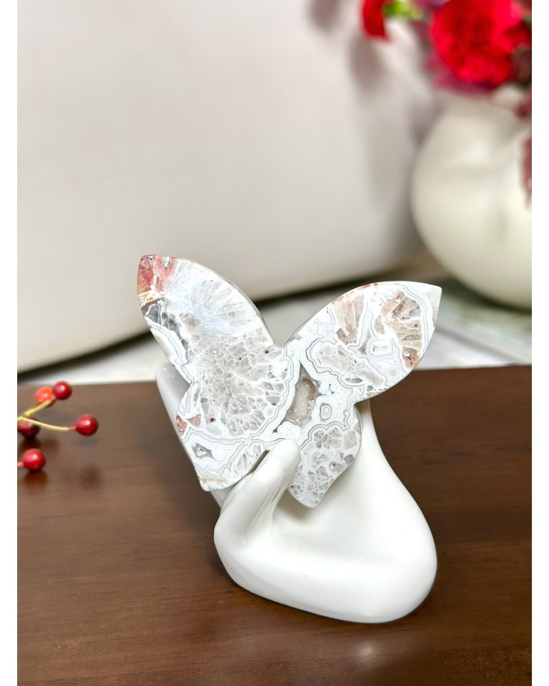 Achátový leštěný motýlek Mexiko 91g