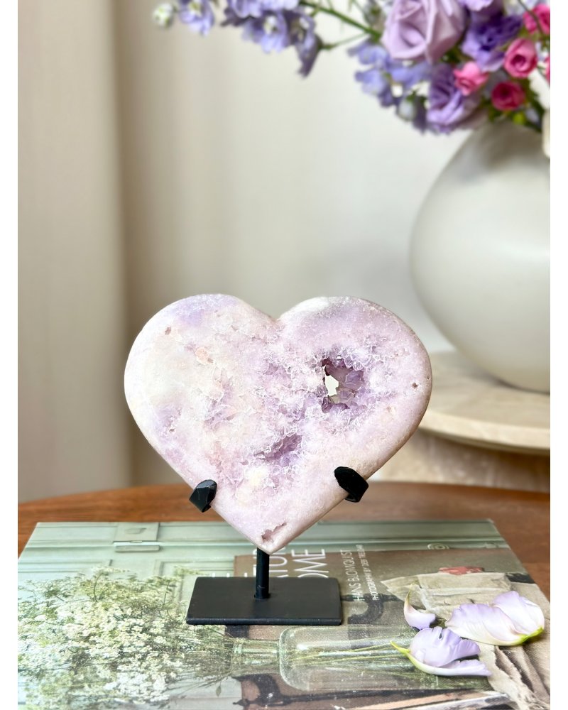 Leštěné srdce z růžového ametystu Brazílie 867g