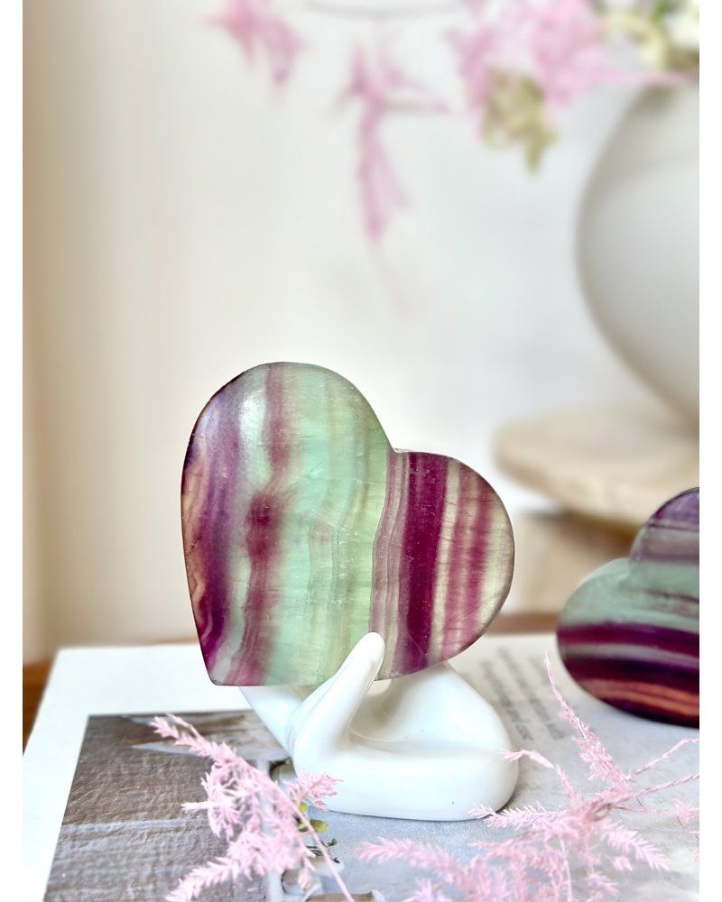 Fluoritové srdce leštěné 264g