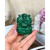 Ganéša soška broušená z malachitu Indie 146g