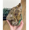 Křišťál s malachitem surová drúza Kongo 1,1kg