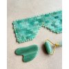 Dárkový masážní set roller, gua sha a maska z jadeitu zeleného