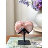 Srdce z růžového ametystu na stojánku Brazílie 1,1kg TOP